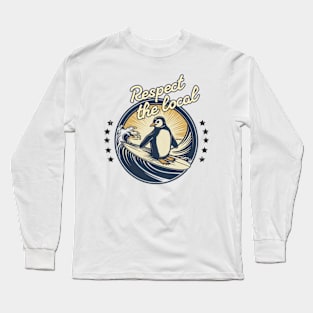 Hawaiian Culture Surfer Gifts - Surfing Penguin Long Sleeve T-Shirt